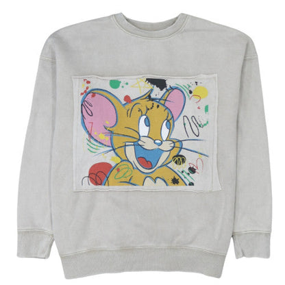 Mens UK Size XS Tom and Jerry Grey Pullover Sweatshirt