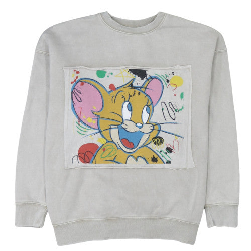 Mens UK Size XS Tom and Jerry Grey Pullover Sweatshirt