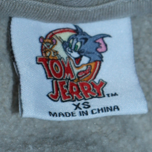Mens UK Size XS Tom and Jerry Grey Pullover Sweatshirt