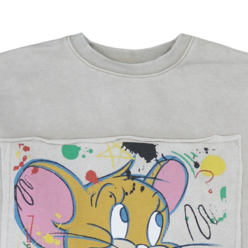 Mens UK Size XS Tom and Jerry Grey Pullover Sweatshirt