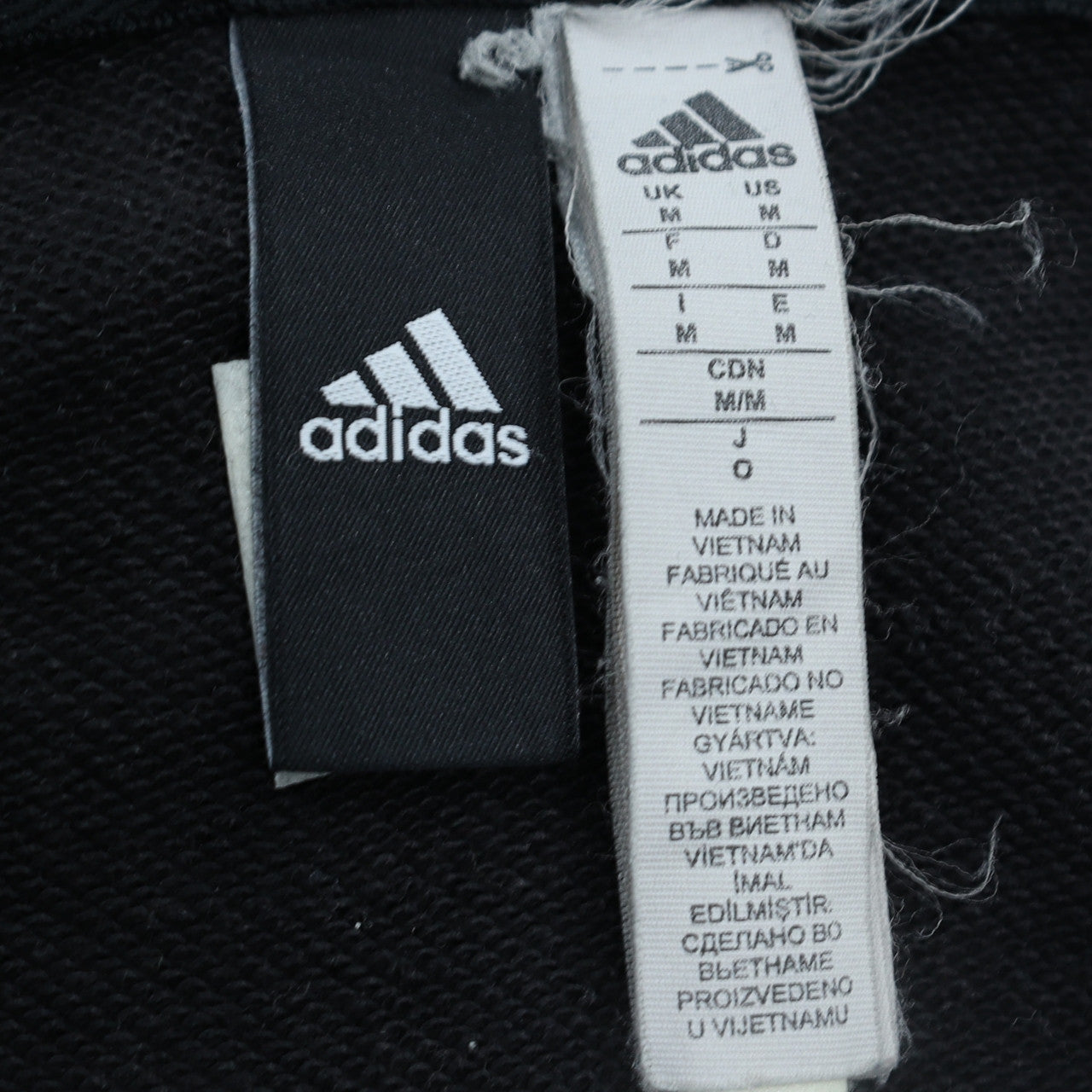 Mens UK Size M adidas Black Full Zip Hoodie