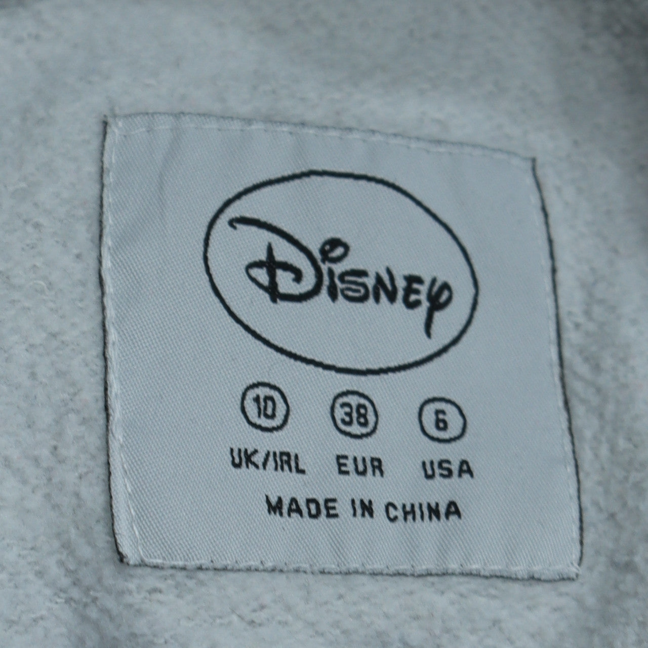 Womens UK Size 10 Disney Grey Pullover Hoodie