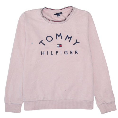 Womens UK Size L Tommy Hilfiger Pink Pullover Sweatshirt