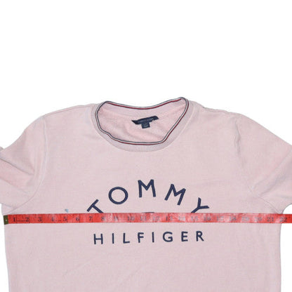 Womens UK Size L Tommy Hilfiger Pink Pullover Sweatshirt