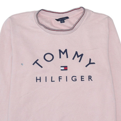Womens UK Size L Tommy Hilfiger Pink Pullover Sweatshirt