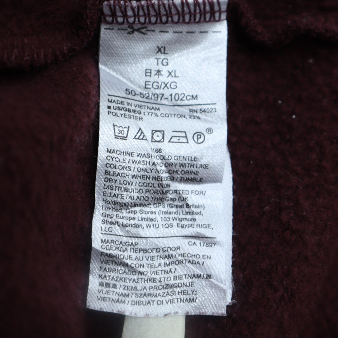 Mens UK Size XL Gap Brown Pullover Hoodie