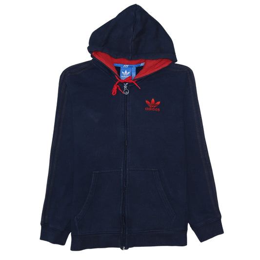 Mens UK Size M adidas Blue Full Zip Hoodie