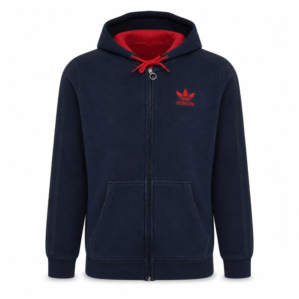 Mens UK Size M adidas Blue Full Zip Hoodie