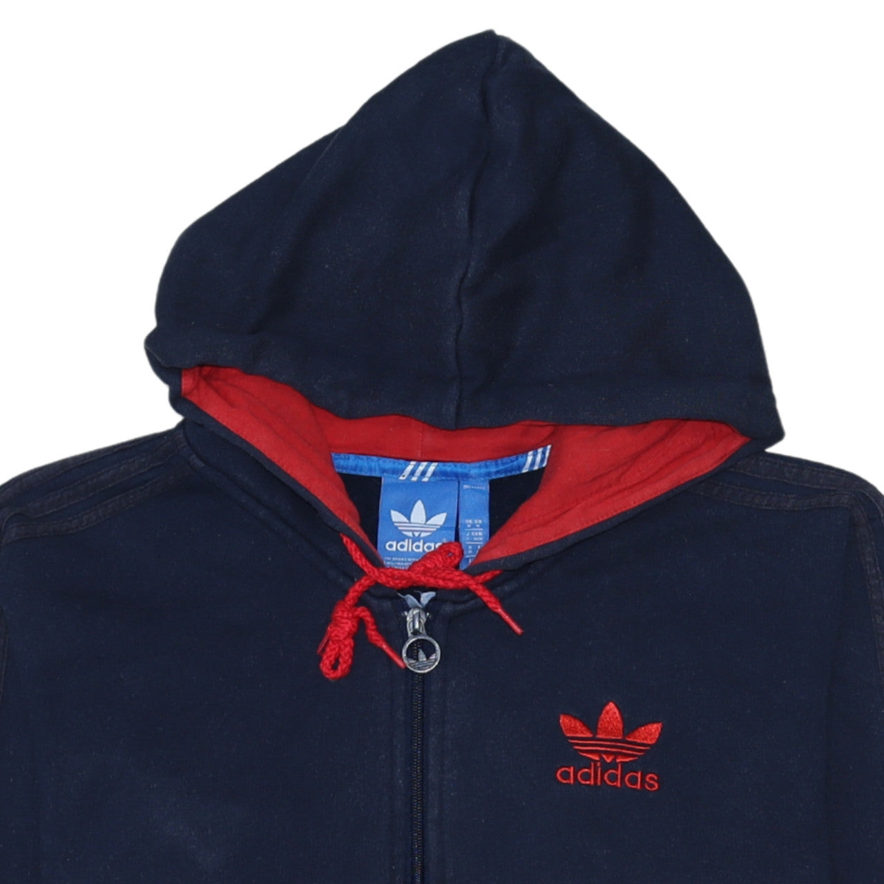 Mens UK Size M adidas Blue Full Zip Hoodie