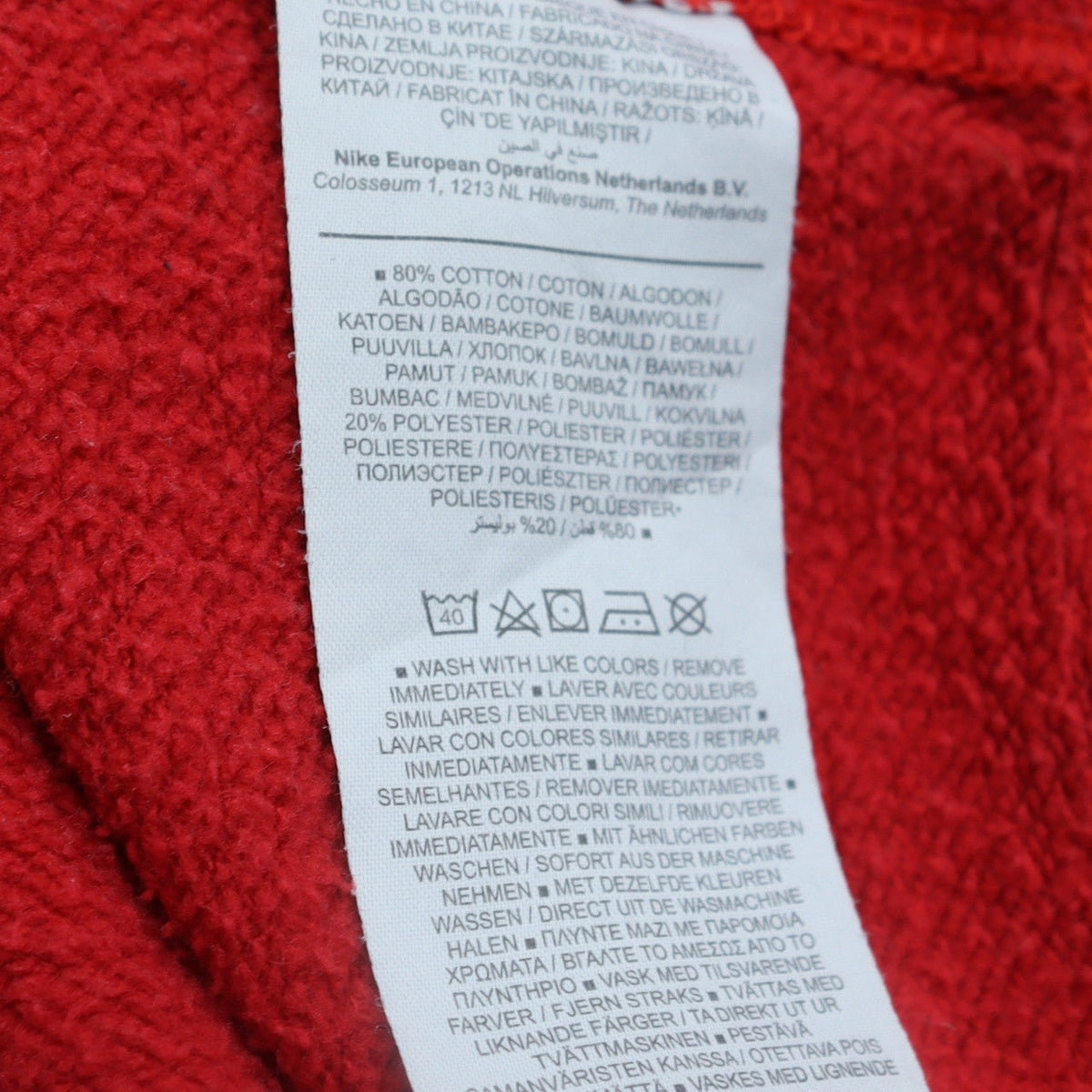 Mens UK Size M Nike Red Pullover Sweatshirt