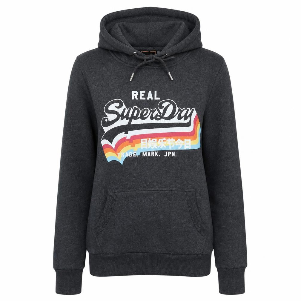 Womens UK Size M Superdry Grey Pullover Hoodie