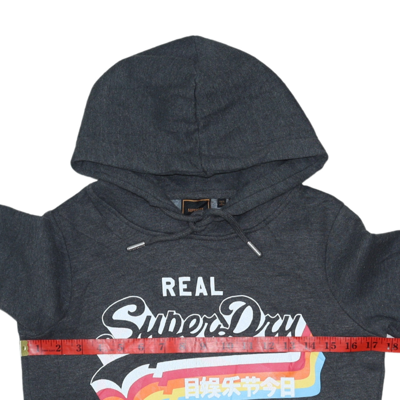 Womens UK Size M Superdry Grey Pullover Hoodie