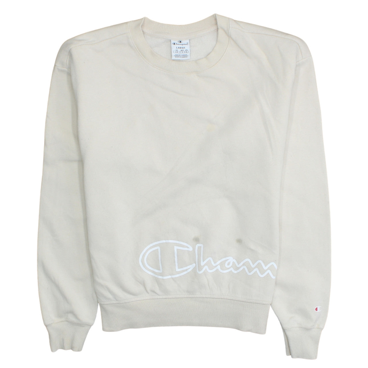 Womens UK Size L Champion Beige Pullover Sweatshirt