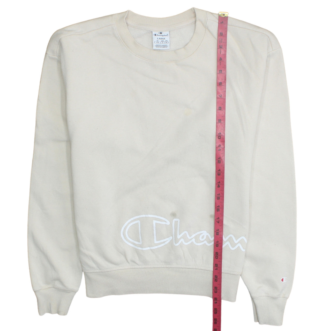 Womens UK Size L Champion Beige Pullover Sweatshirt