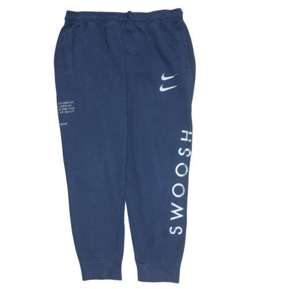 Mens UK Size L Nike Regular Fit Sweatpants Blue Trousers