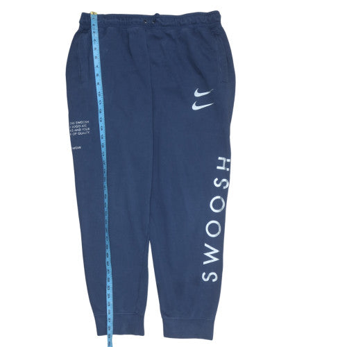 Mens UK Size L Nike Regular Fit Sweatpants Blue Trousers