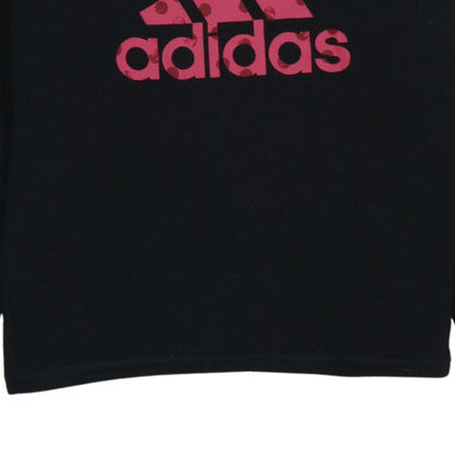 Adidas Girls Black Crew Neck Pullover Sweatshirt Size 10 Years