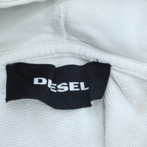 Mens UK Size L Diesel White Pullover Hoodie
