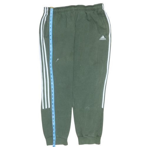 Adidas Men's Green Jogger Sweatpants L Tapered Fleece Sportswear