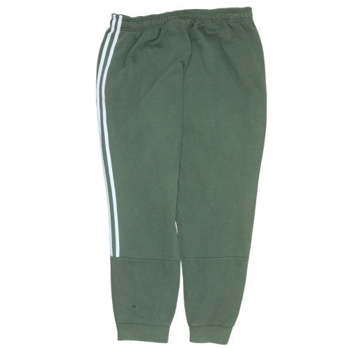 Adidas Men's Green Jogger Sweatpants L Tapered Fleece Sportswear