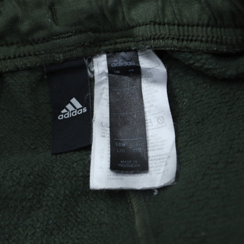 Adidas Men's Green Jogger Sweatpants L Tapered Fleece Sportswear
