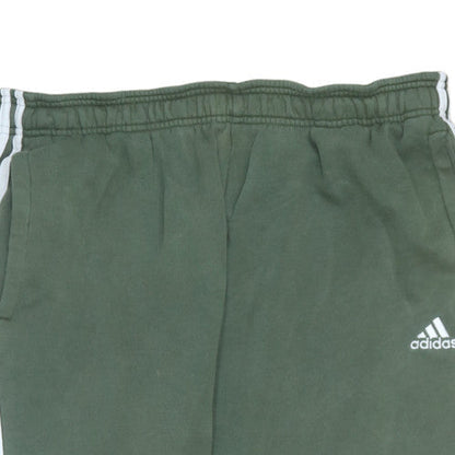 Adidas Men's Green Jogger Sweatpants L Tapered Fleece Sportswear