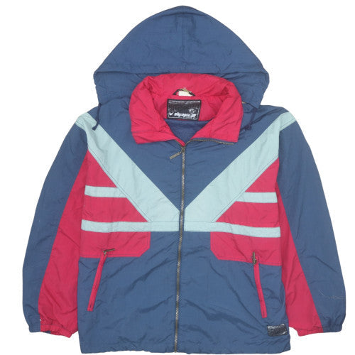 Mens UK Size L Outdoor Olympias Blue Windbreaker Coat