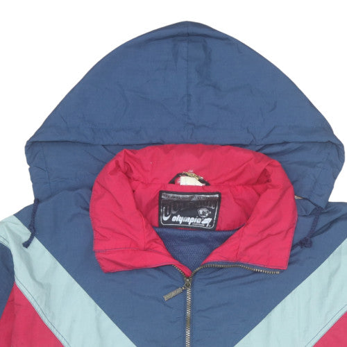 Mens UK Size L Outdoor Olympias Blue Windbreaker Coat