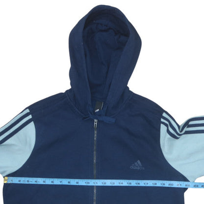 Womens UK Size M adidas Blue Full Zip Hoodie