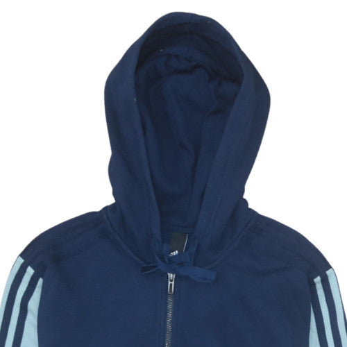 Womens UK Size M adidas Blue Full Zip Hoodie