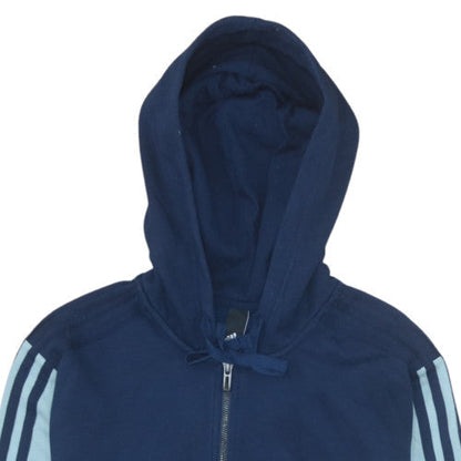 Womens UK Size M adidas Blue Full Zip Hoodie
