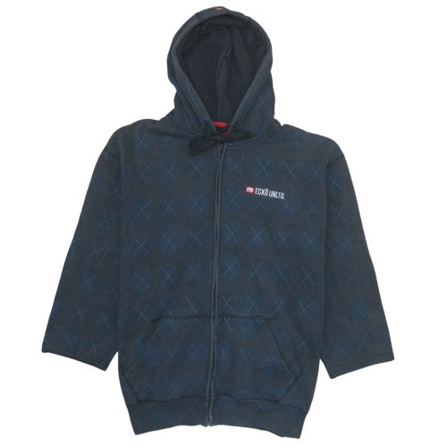 Mens UK Size L Ecko Unltd Blue Full Zip Hoodie