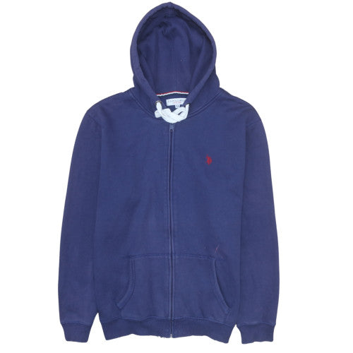 Mens UK Size XL U.S. Polo Assn. Blue Full Zip Hoodie