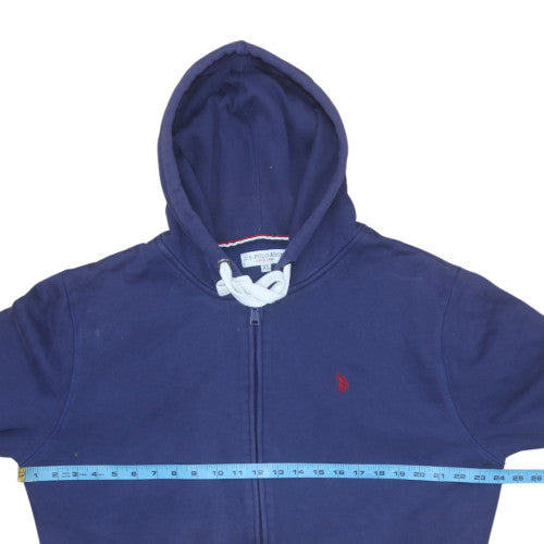 Mens UK Size XL U.S. Polo Assn. Blue Full Zip Hoodie