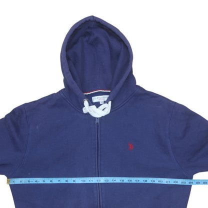 Mens UK Size XL U.S. Polo Assn. Blue Full Zip Hoodie
