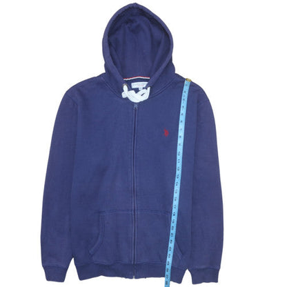 Mens UK Size XL U.S. Polo Assn. Blue Full Zip Hoodie