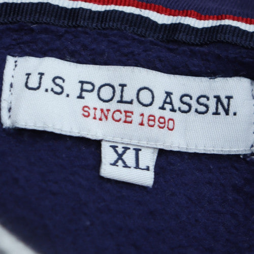 Mens UK Size XL U.S. Polo Assn. Blue Full Zip Hoodie