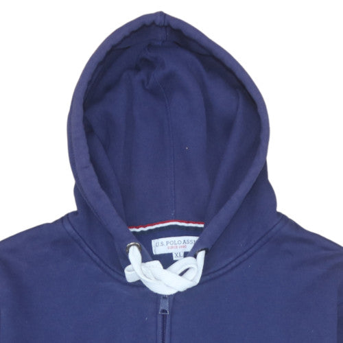 Mens UK Size XL U.S. Polo Assn. Blue Full Zip Hoodie