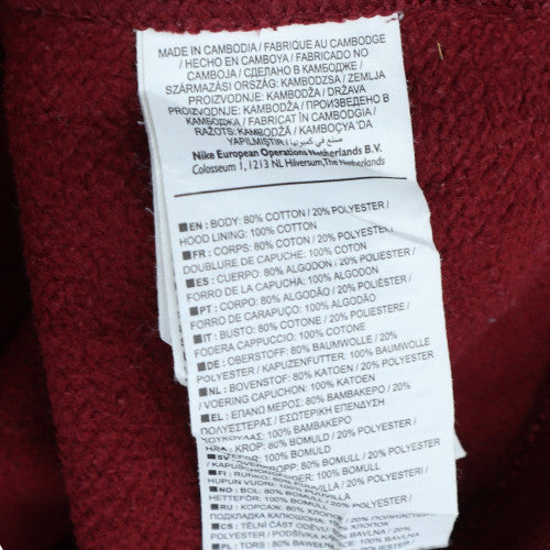 Mens UK Size M Nike Red Pullover Hoodie