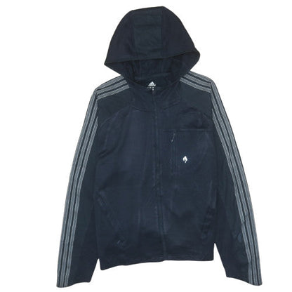 Adidas Boys Black Full Zip Hoodie M Medium Fleece Activewear Jacket