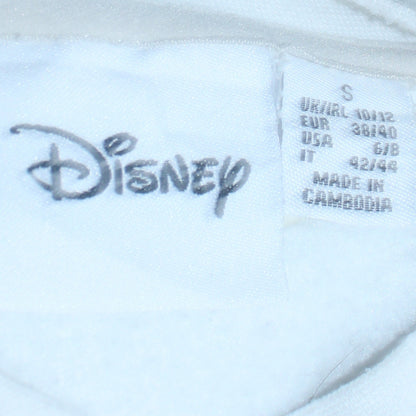 Disney Women White Mickey & Friends Crew Neck Pullover Sweatshirt Size S