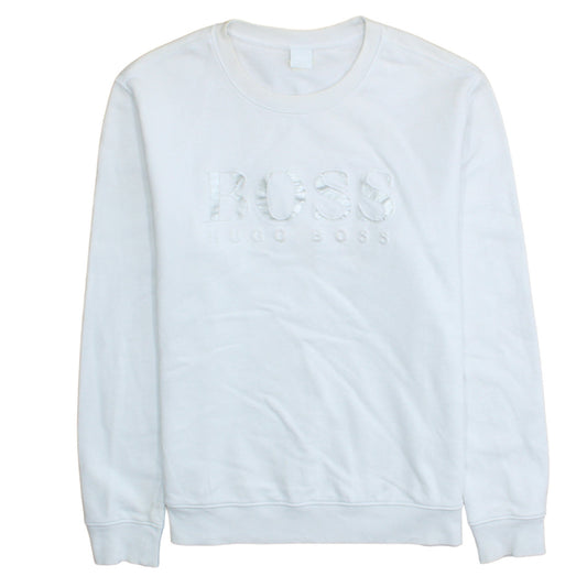 Womens UK Size XL HUGO BOSS White Pullover Sweatshirt