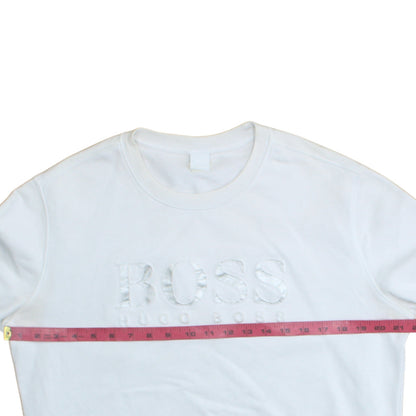 Womens UK Size XL HUGO BOSS White Pullover Sweatshirt