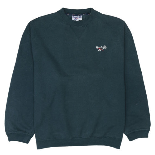 Mens UK Size L Reebok Green Pullover Sweatshirt
