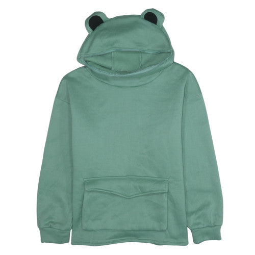 Womens UK Size L ROMWE Green Pullover Hoodie