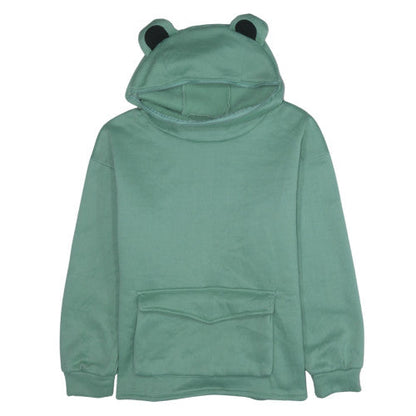Womens UK Size L ROMWE Green Pullover Hoodie
