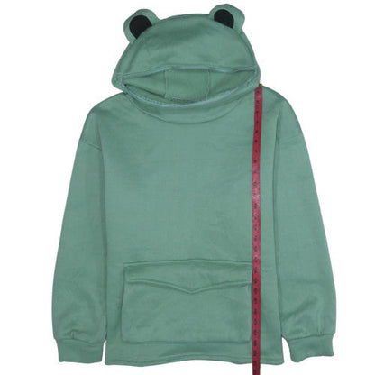 Womens UK Size L ROMWE Green Pullover Hoodie