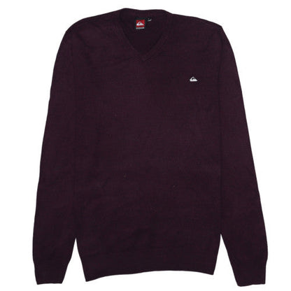 Mens UK Size L Quiksilver Purple Pullover Jumper