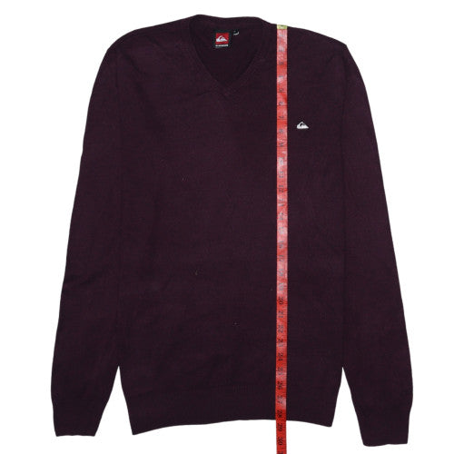 Mens UK Size L Quiksilver Purple Pullover Jumper