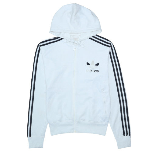 Mens UK Size M adidas White Full Zip Hoodie